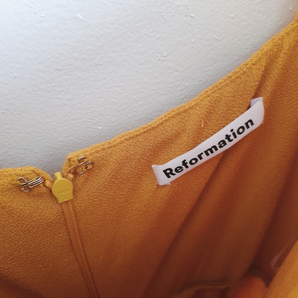 NWT Reformation Christina Dress | Side Slit | Yellow | Size 12 - Picture 6 of 10